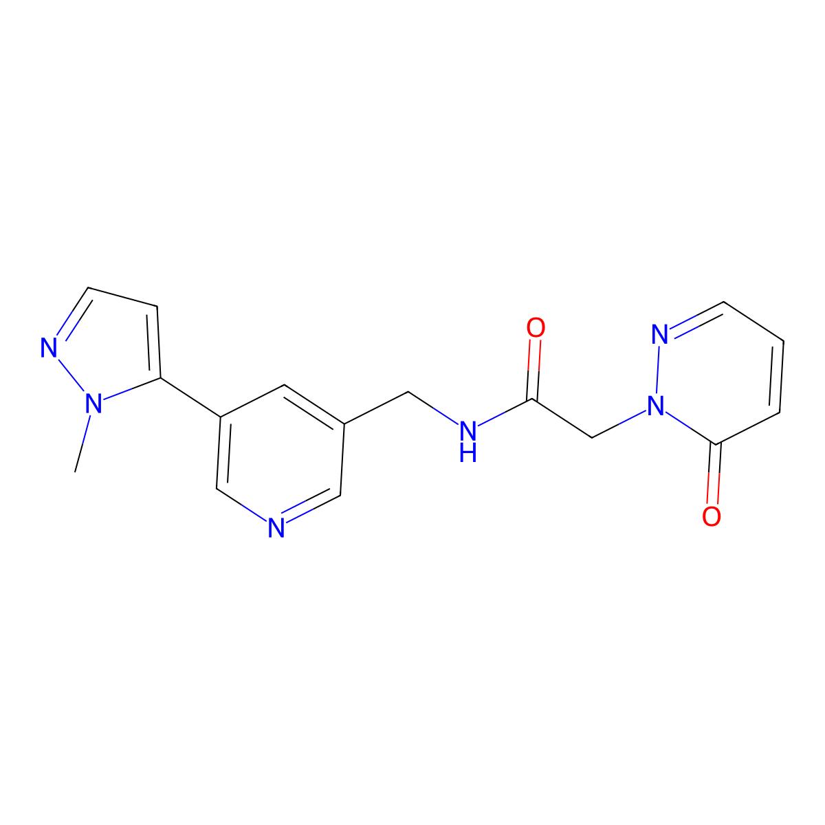 N-((5-(1-methyl-1H-pyrazol-5-yl)pyridin-3-yl)methyl)-2-(6-oxopyridazin-1(6H)-yl)acetamide molecular structure, CAS 2320417-81-8
