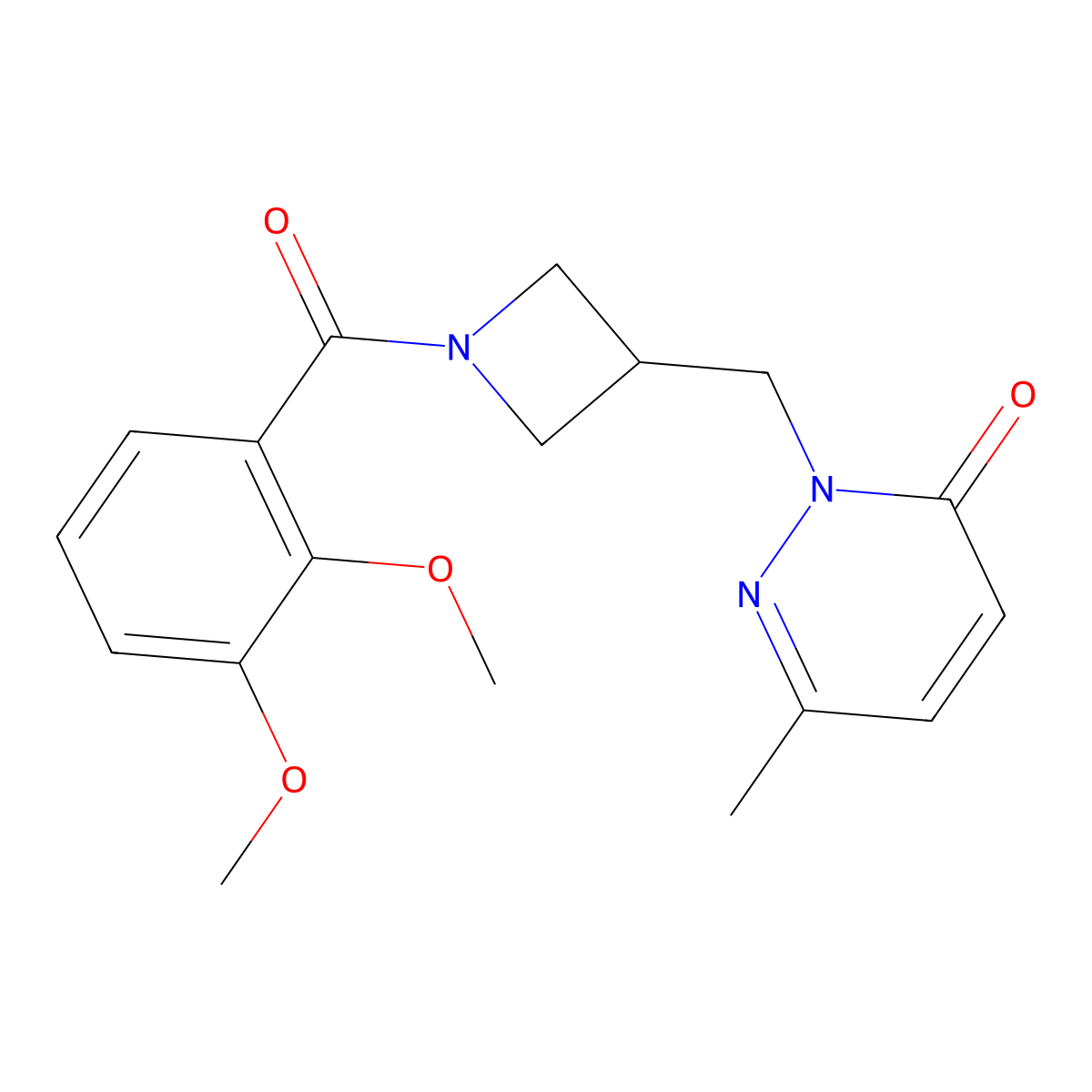 2-{[1-(2,3-Dimethoxybenzoyl)azetidin-3-yl]methyl}-6-methyl-2,3-dihydropyridazin-3-one molecular structure, CAS 2320418-08-2
