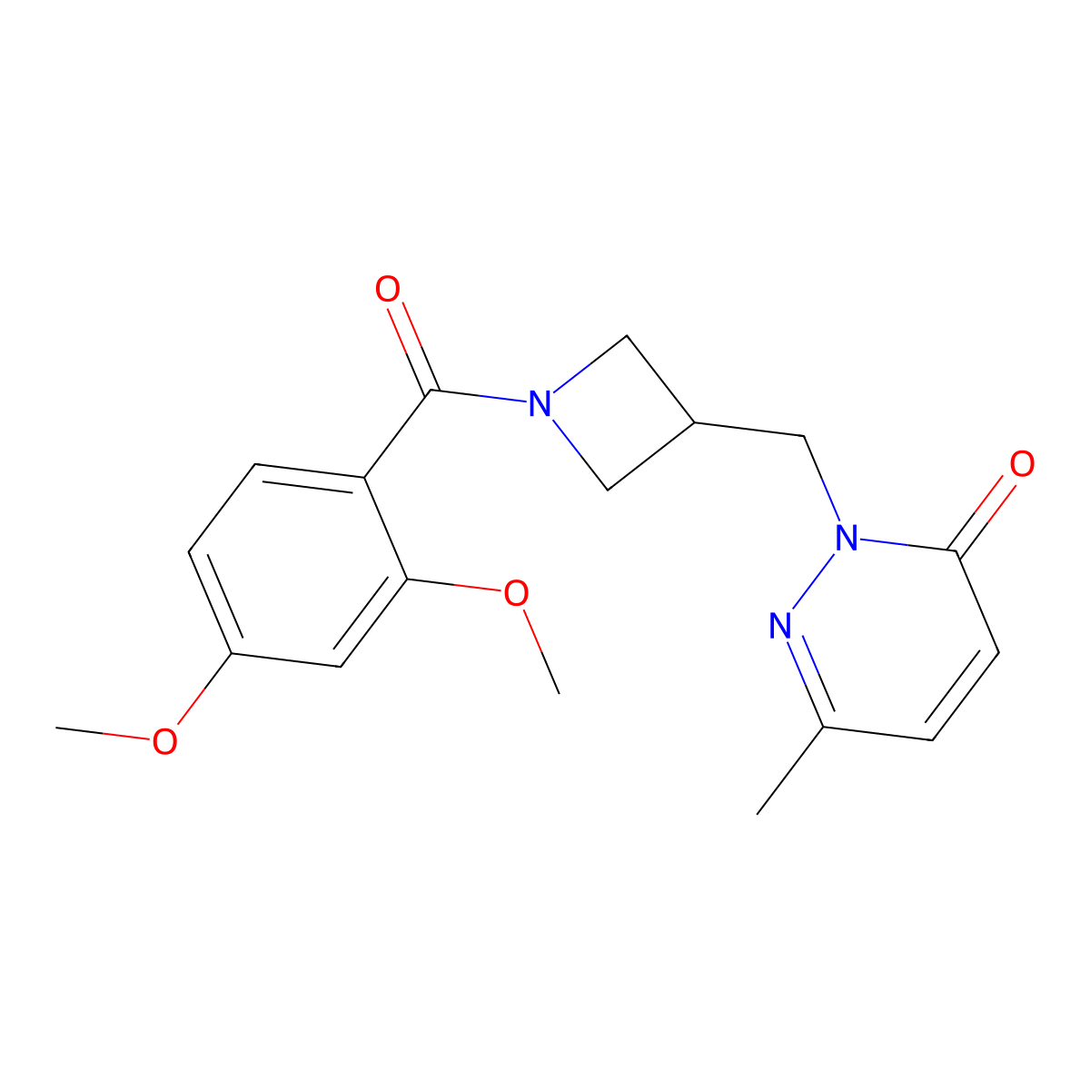 2-{[1-(2,4-Dimethoxybenzoyl)azetidin-3-yl]methyl}-6-methyl-2,3-dihydropyridazin-3-one molecular structure, CAS 2320418-34-4