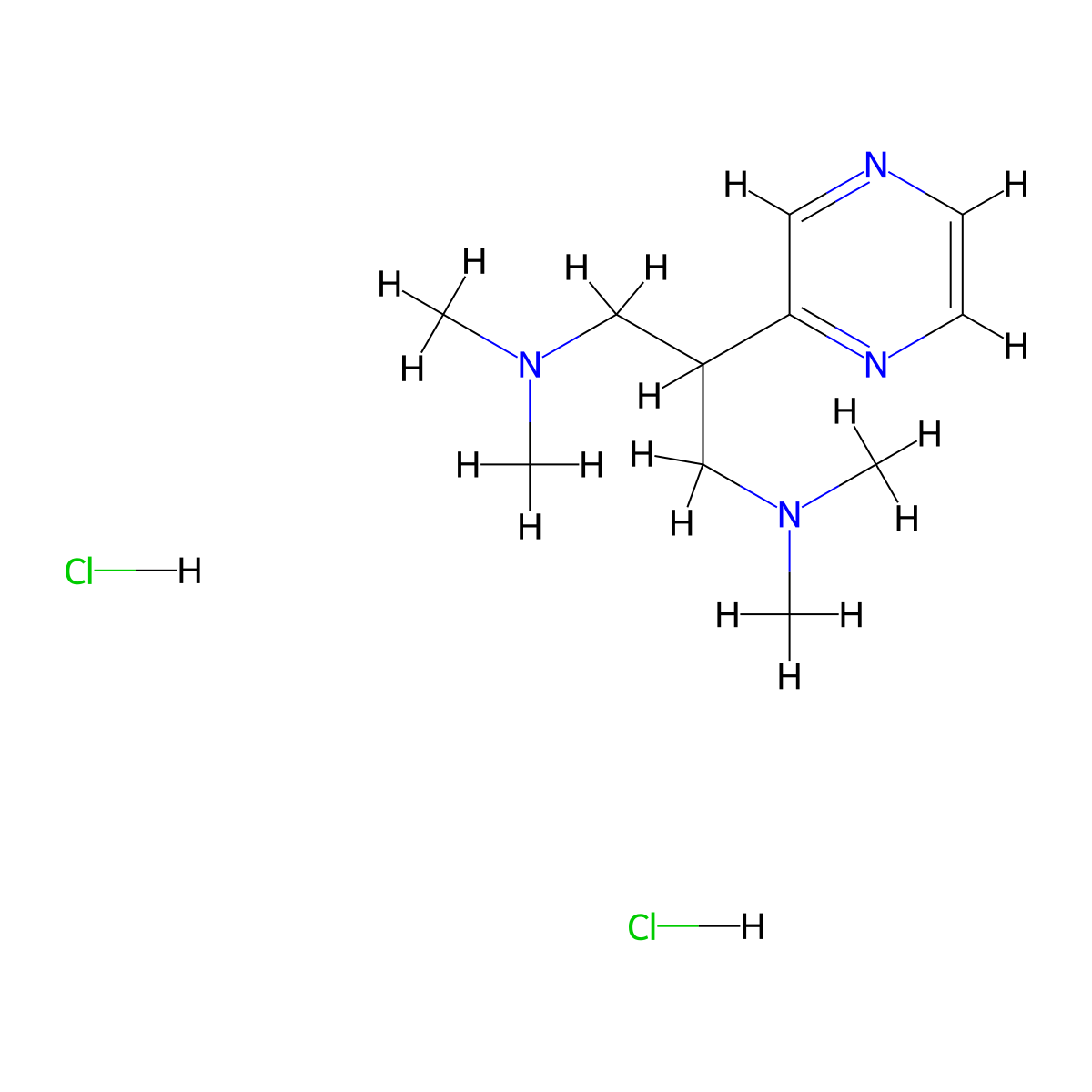 [3-(Dimethylamino)-2-(pyrazin-2-yl)propyl]dimethylamine dihydrochloride molecular structure, CAS 2320418-75-3