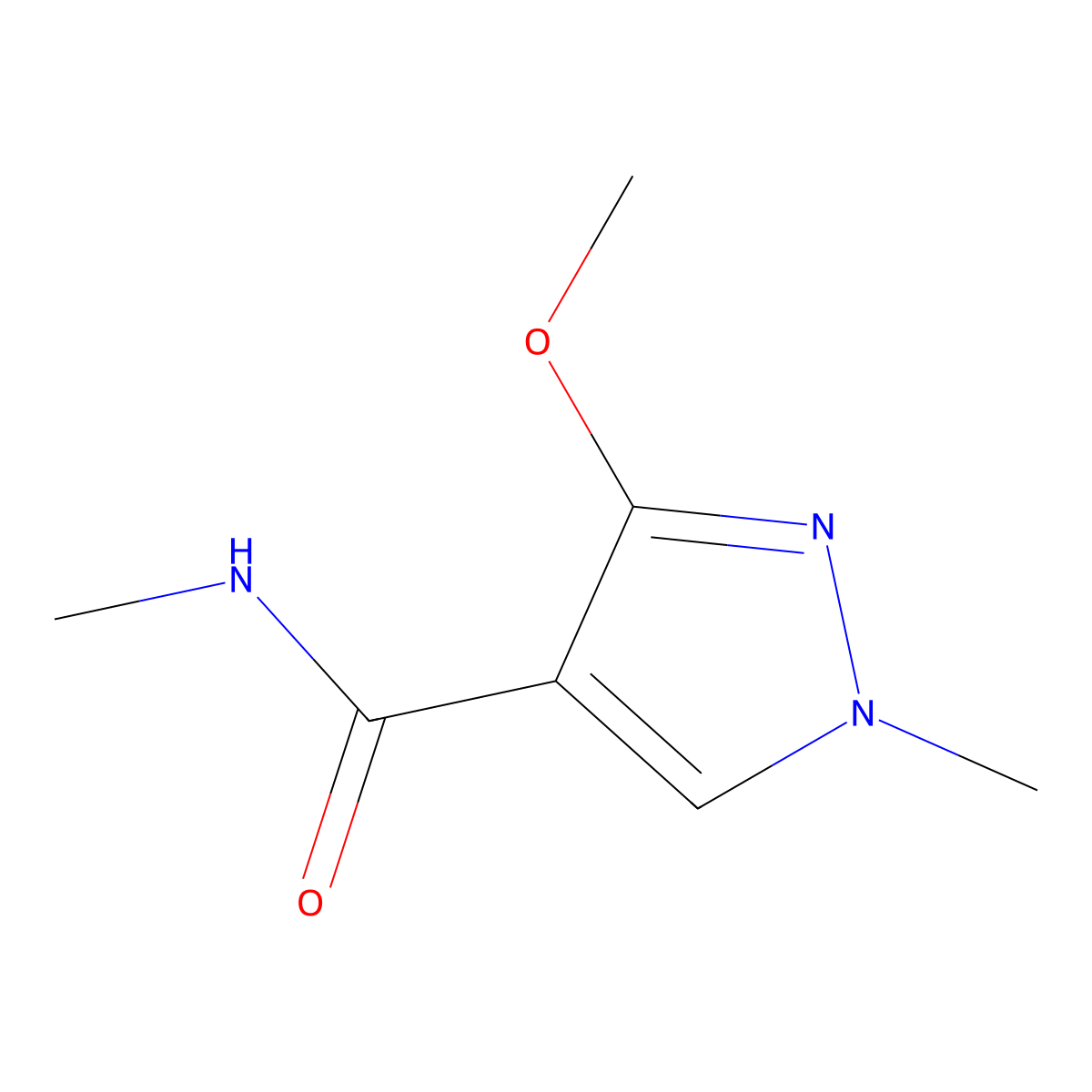 3-methoxy-N,1-dimethyl-1H-pyrazole-4-carboxamide molecular structure, CAS 2320418-95-7