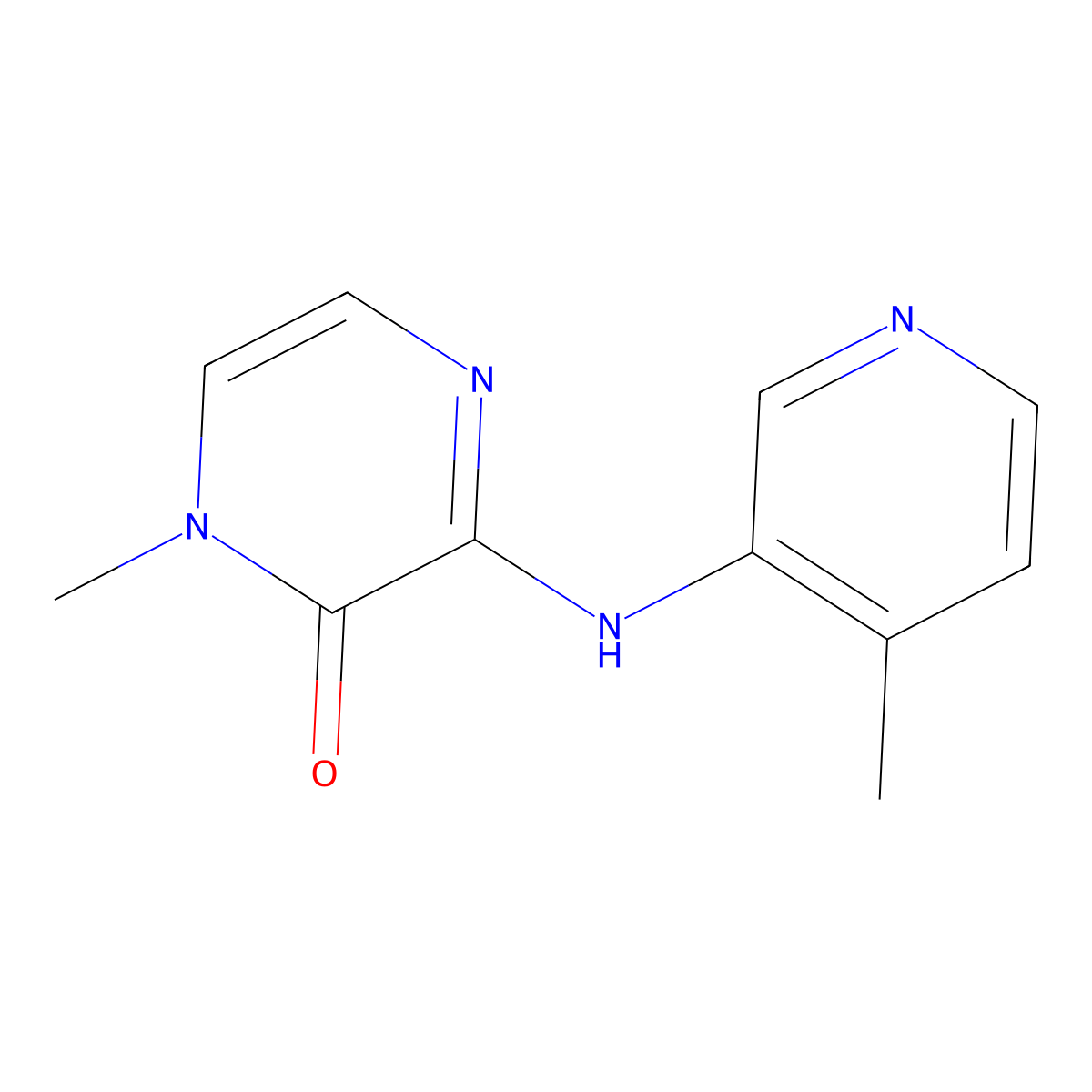1-Methyl-3-[(4-methylpyridin-3-yl)amino]-1,2-dihydropyrazin-2-one molecular structure, CAS 2320419-02-9