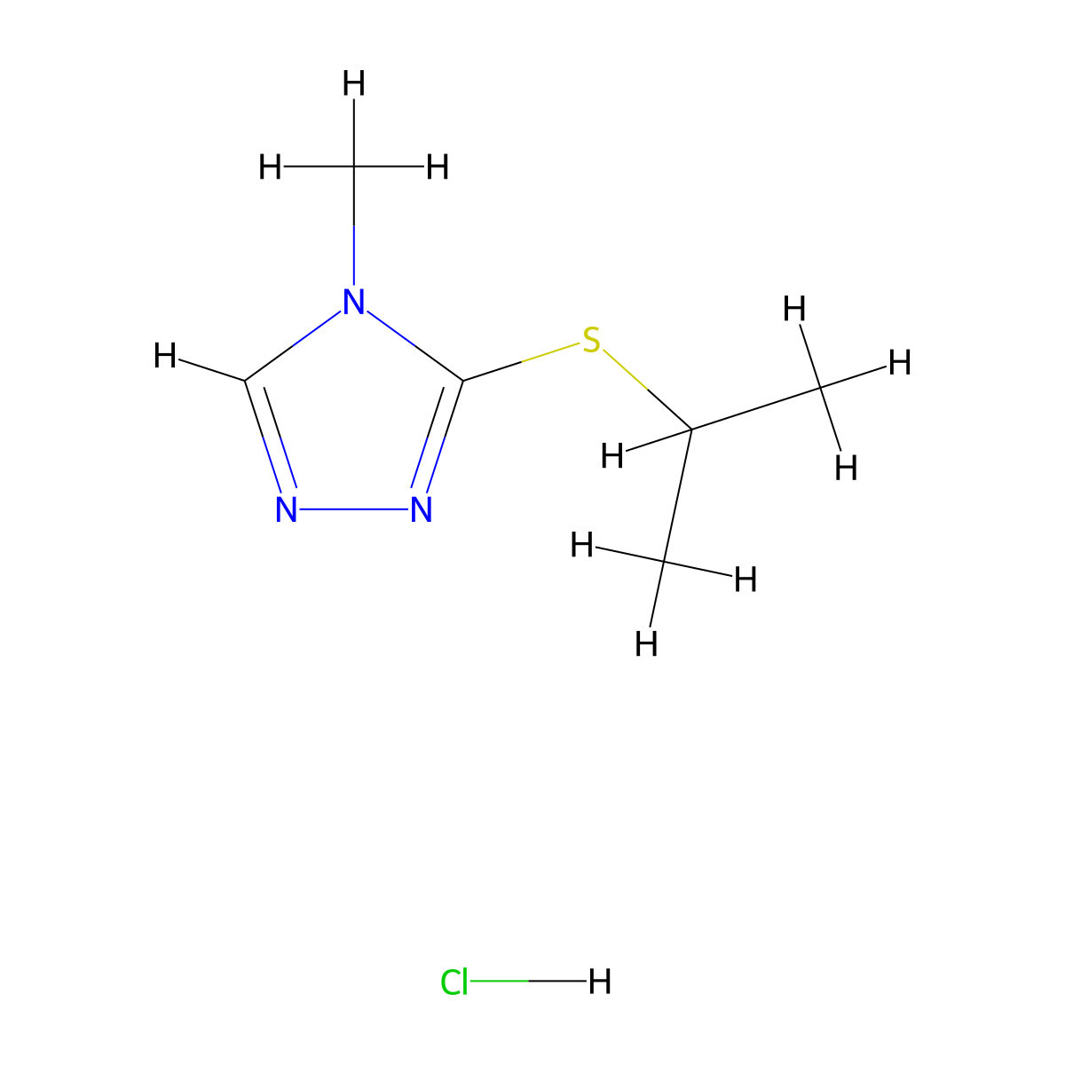 4-methyl-3-(propan-2-ylsulfanyl)-4H-1,2,4-triazole hydrochloride molecular structure, CAS 2320419-18-7