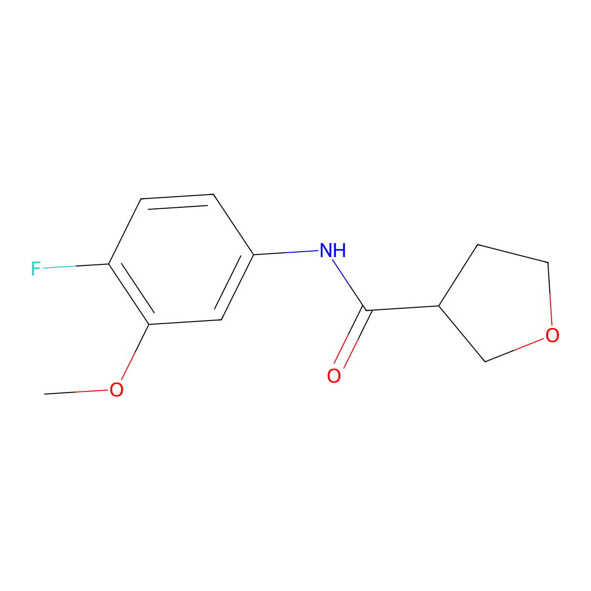 N-(4-Fluoro-3-methoxyphenyl)oxolane-3-carboxamide molecular structure, CAS 2320419-62-1