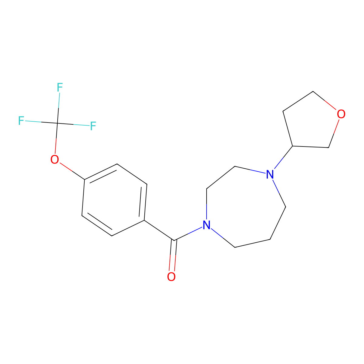 1-(Oxolan-3-yl)-4-[4-(trifluoromethoxy)benzoyl]-1,4-diazepane molecular structure, CAS 2320419-69-8