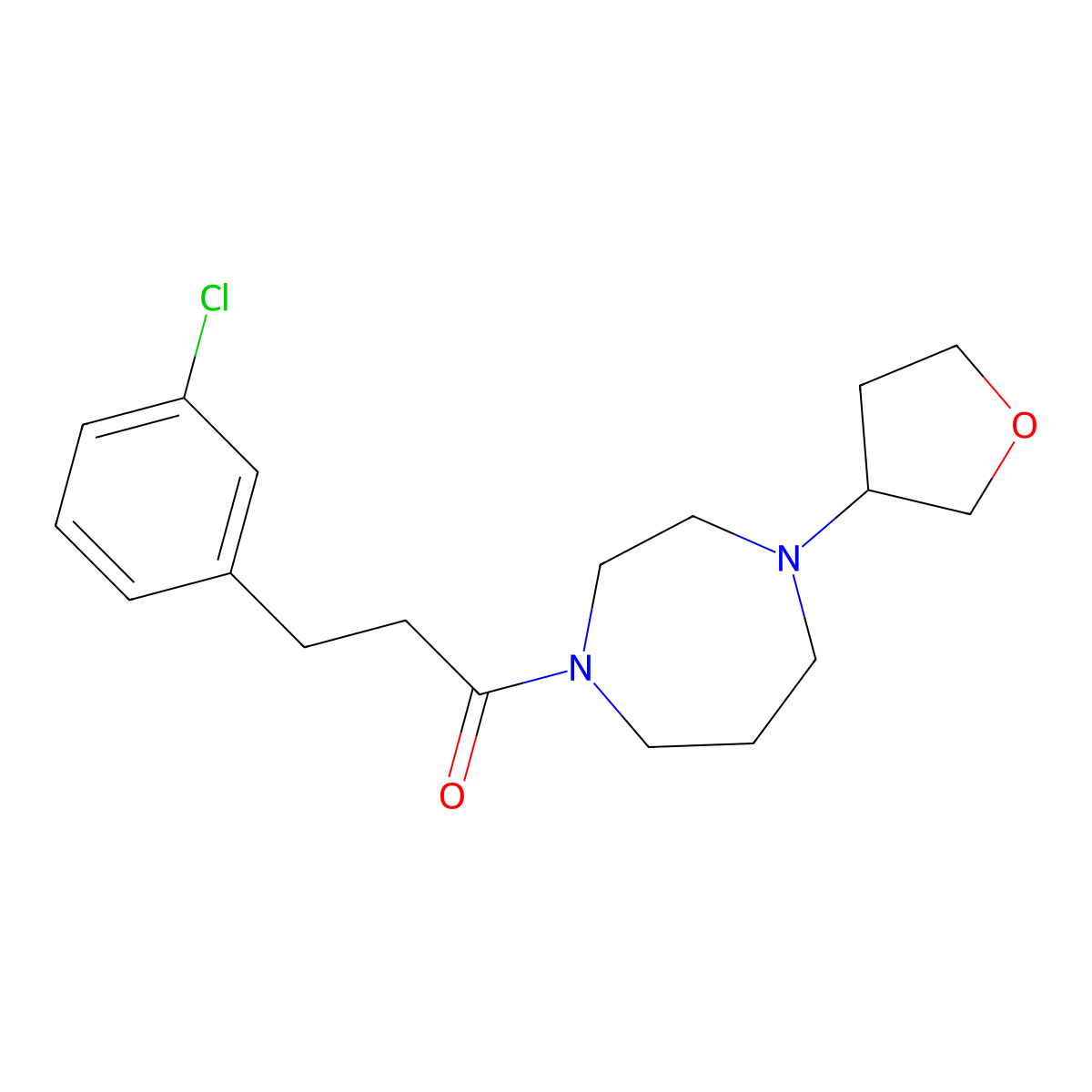 3-(3-Chlorophenyl)-1-[4-(oxolan-3-yl)-1,4-diazepan-1-yl]propan-1-one molecular structure, CAS 2320420-12-8