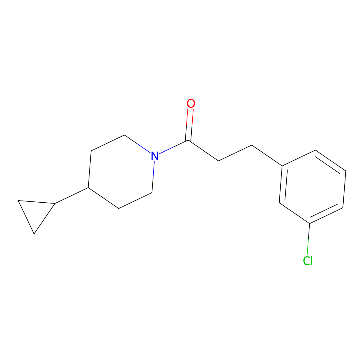 3-(3-Chlorophenyl)-1-(4-cyclopropylpiperidin-1-yl)propan-1-one molecular structure, CAS 2320420-38-8
