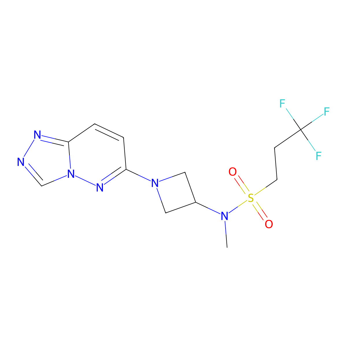 3,3,3-trifluoro-N-methyl-N-(1-{[1,2,4]triazolo[4,3-b]pyridazin-6-yl}azetidin-3-yl)propane-1-sulfonamide molecular structure, CAS 2320420-47-9