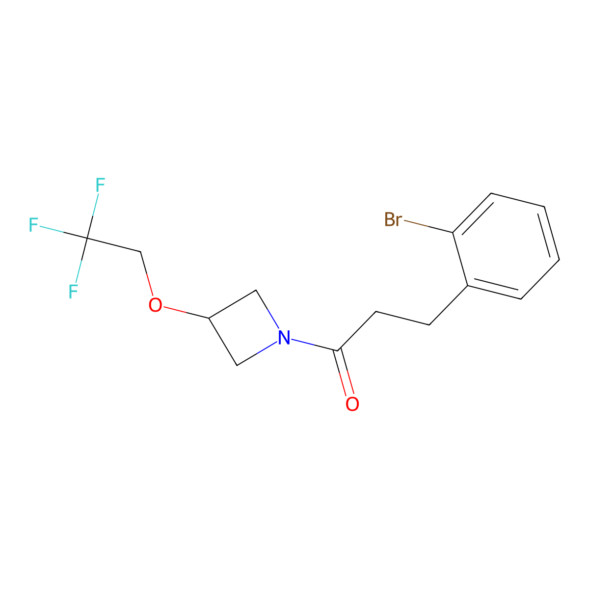 3-(2-Bromophenyl)-1-[3-(2,2,2-trifluoroethoxy)azetidin-1-yl]propan-1-one molecular structure, CAS 2320420-54-8