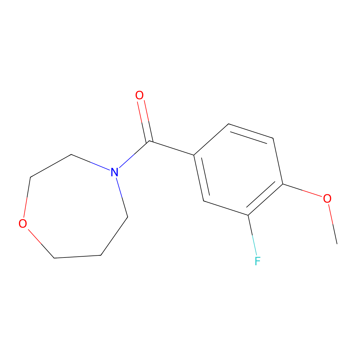 4-(3-Fluoro-4-methoxybenzoyl)-1,4-oxazepane molecular structure, CAS 2320420-64-0