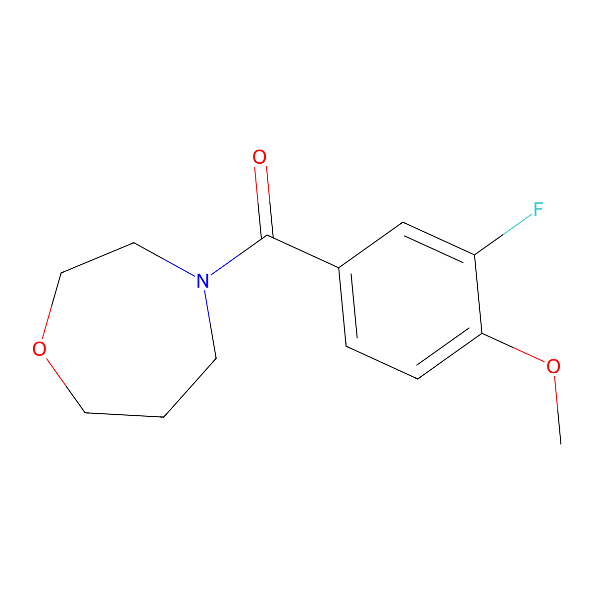 4-(3-Fluoro-4-methoxybenzoyl)-1,4-oxazepane molecular structure, CAS 2320420-64-0
