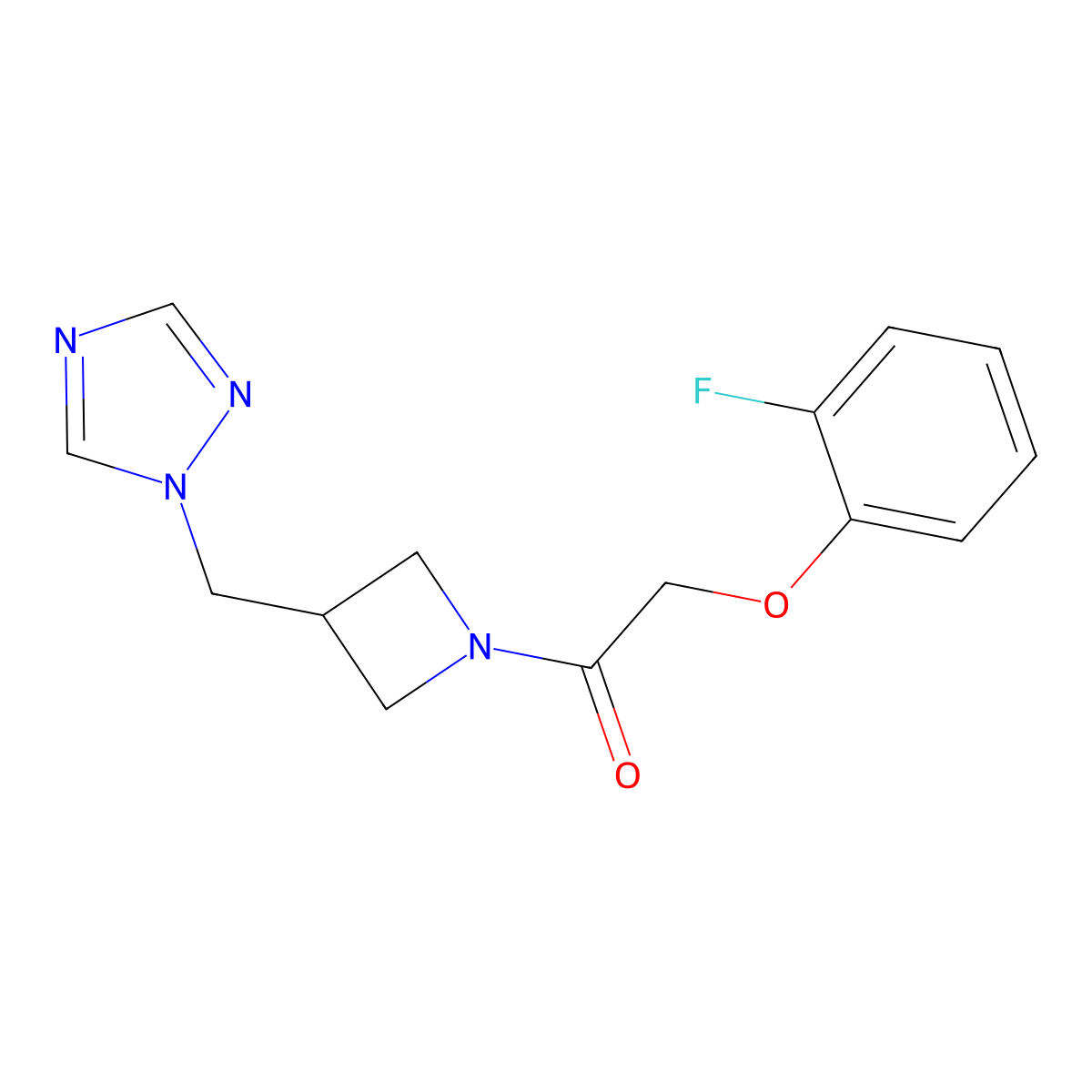 2-(2-fluorophenoxy)-1-{3-[(1H-1,2,4-triazol-1-yl)methyl]azetidin-1-yl}ethan-1-one molecular structure, CAS 2320420-66-2