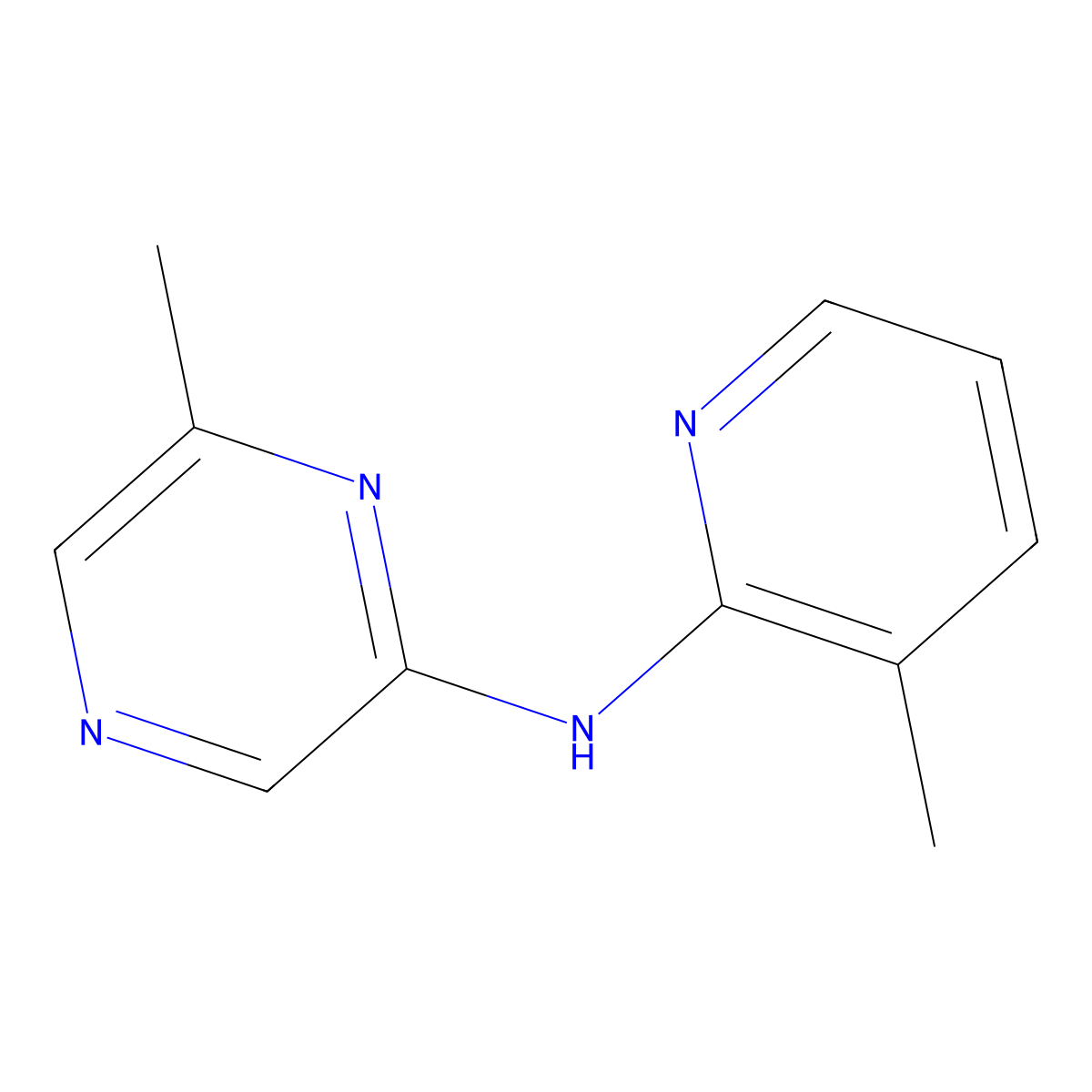 6-methyl-N-(3-methylpyridin-2-yl)pyrazin-2-amine molecular structure, CAS 2320420-76-4