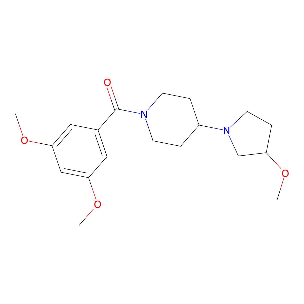 1-(3,5-Dimethoxybenzoyl)-4-(3-methoxypyrrolidin-1-yl)piperidine molecular structure, CAS 2320421-28-9