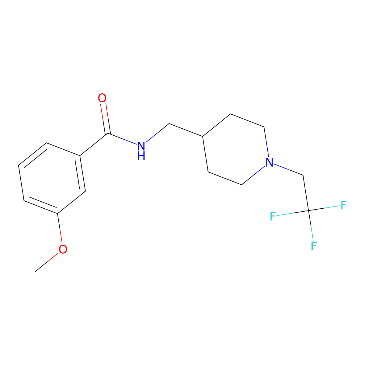 3-methoxy-N-{[1-(2,2,2-trifluoroethyl)piperidin-4-yl]methyl}benzamide molecular structure, CAS 2320421-37-0