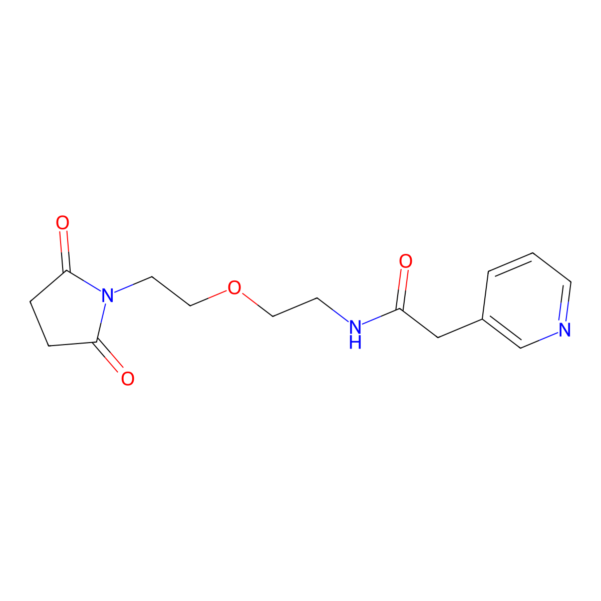 N-{2-[2-(2,5-dioxopyrrolidin-1-yl)ethoxy]ethyl}-2-(pyridin-3-yl)acetamide molecular structure, CAS 2320421-39-2