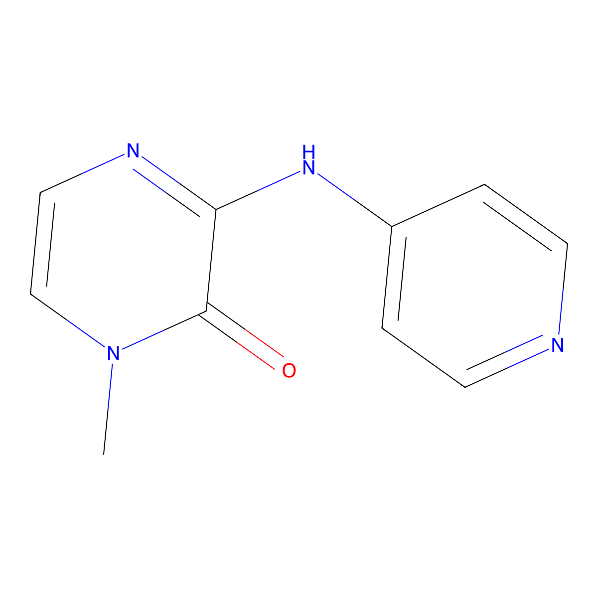 1-Methyl-3-[(pyridin-4-yl)amino]-1,2-dihydropyrazin-2-one molecular structure, CAS 2320421-57-4