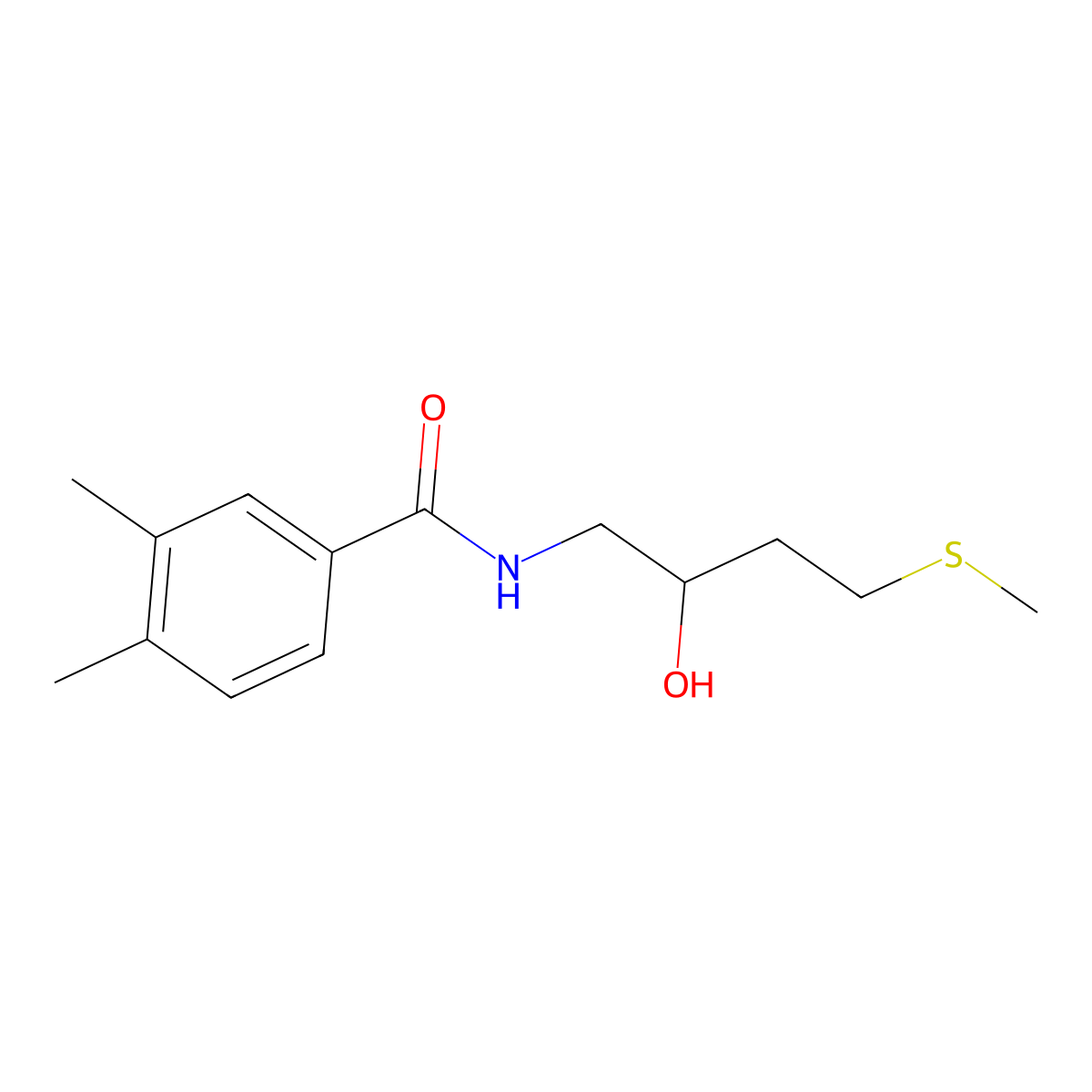 N-[2-hydroxy-4-(methylsulfanyl)butyl]-3,4-dimethylbenzamide molecular structure, CAS 2320421-65-4