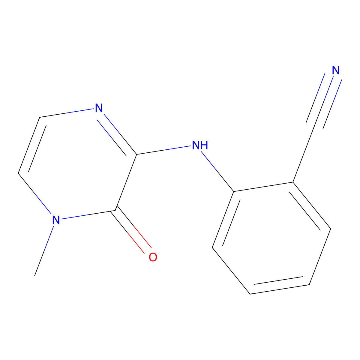 2-((4-Methyl-3-oxo-3,4-dihydropyrazin-2-yl)amino)benzonitrile molecular structure, CAS 2320421-80-3