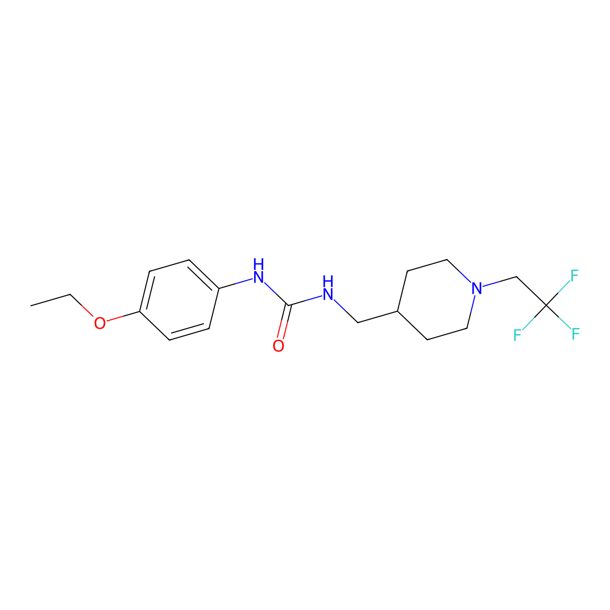 1-(4-Ethoxyphenyl)-3-{[1-(2,2,2-trifluoroethyl)piperidin-4-yl]methyl}urea molecular structure, CAS 2320421-87-0