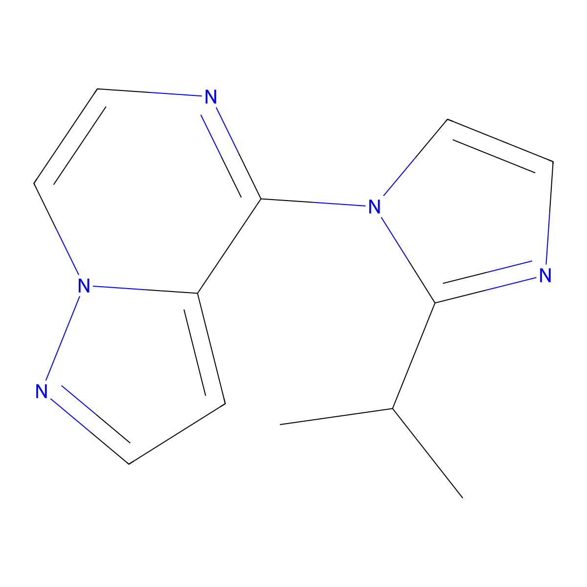 4-(2-isopropyl-1H-imidazol-1-yl)pyrazolo[1,5-a]pyrazine molecular structure, CAS 2320421-95-0