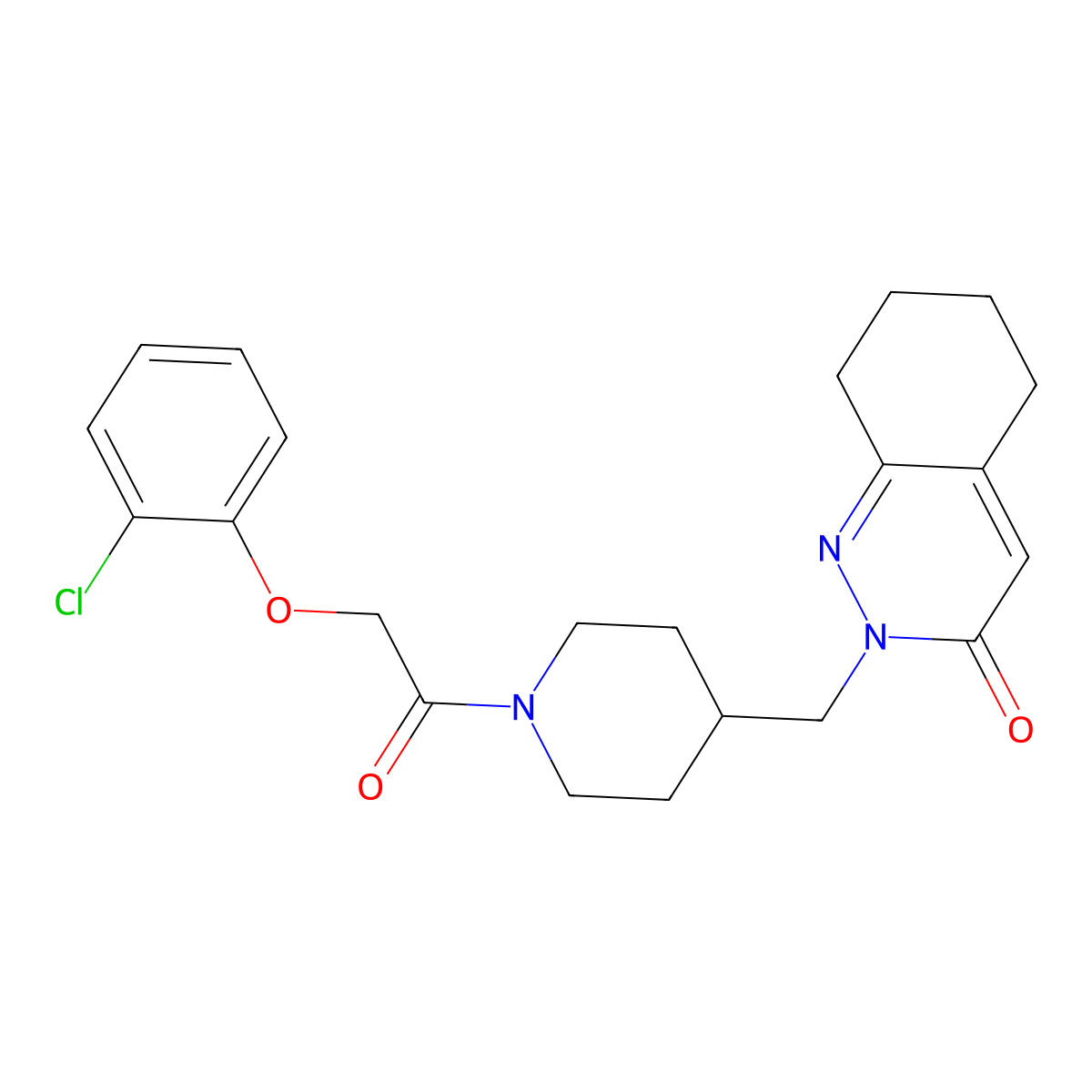 2-({1-[2-(2-Chlorophenoxy)acetyl]piperidin-4-yl}methyl)-2,3,5,6,7,8-hexahydrocinnolin-3-one molecular structure, CAS 2320422-22-6