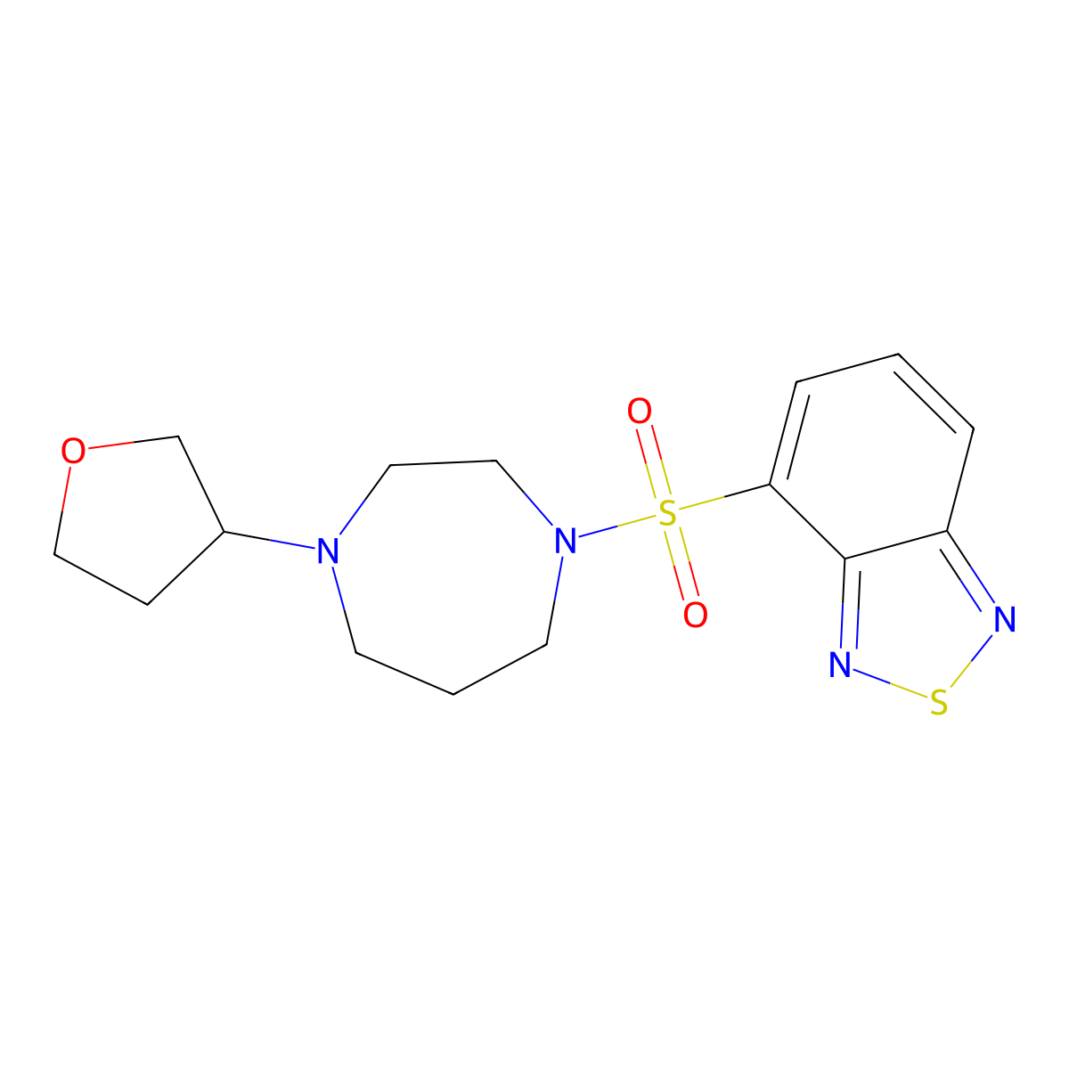 4-{[4-(Oxolan-3-yl)-1,4-diazepan-1-yl]sulfonyl}-2,1,3-benzothiadiazole molecular structure, CAS 2320422-47-5