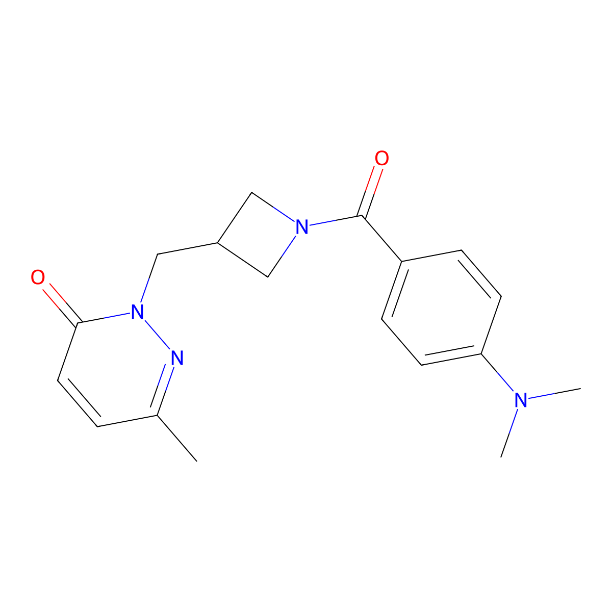 2-({1-[4-(Dimethylamino)benzoyl]azetidin-3-yl}methyl)-6-methyl-2,3-dihydropyridazin-3-one molecular structure, CAS 2320422-54-4