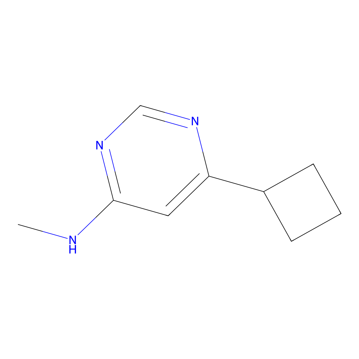 6-cyclobutyl-N-methylpyrimidin-4-amine molecular structure, CAS 2320444-37-7