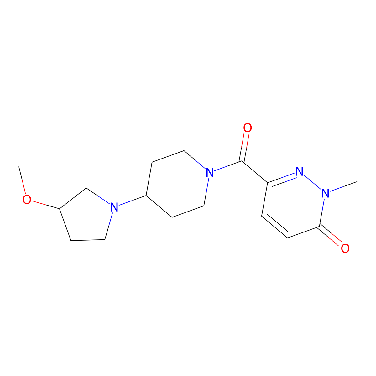 6-[4-(3-Methoxypyrrolidin-1-yl)piperidine-1-carbonyl]-2-methyl-2,3-dihydropyridazin-3-one molecular structure, CAS 2320444-90-2