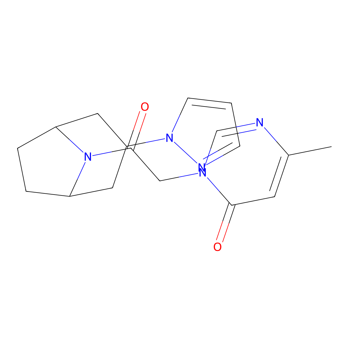 6-methyl-3-{2-oxo-2-[3-(1H-pyrazol-1-yl)-8-azabicyclo[3.2.1]octan-8-yl]ethyl}-3,4-dihydropyrimidin-4-one molecular structure, CAS 2320445-30-3