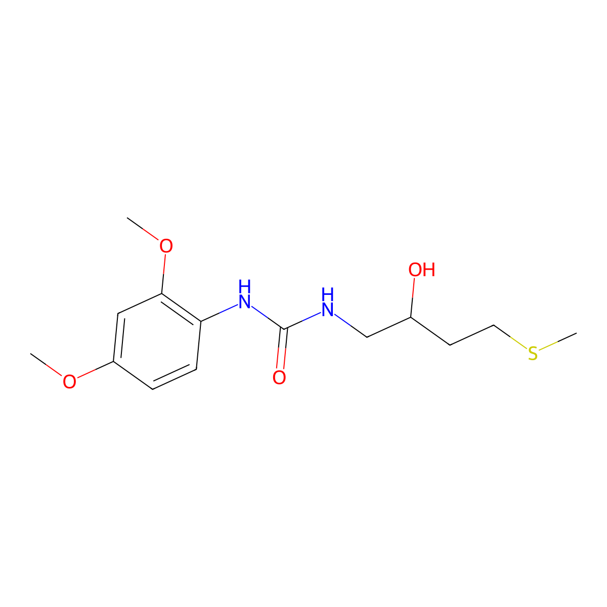 1-(2,4-Dimethoxyphenyl)-3-[2-hydroxy-4-(methylsulfanyl)butyl]urea molecular structure, CAS 2320456-49-1