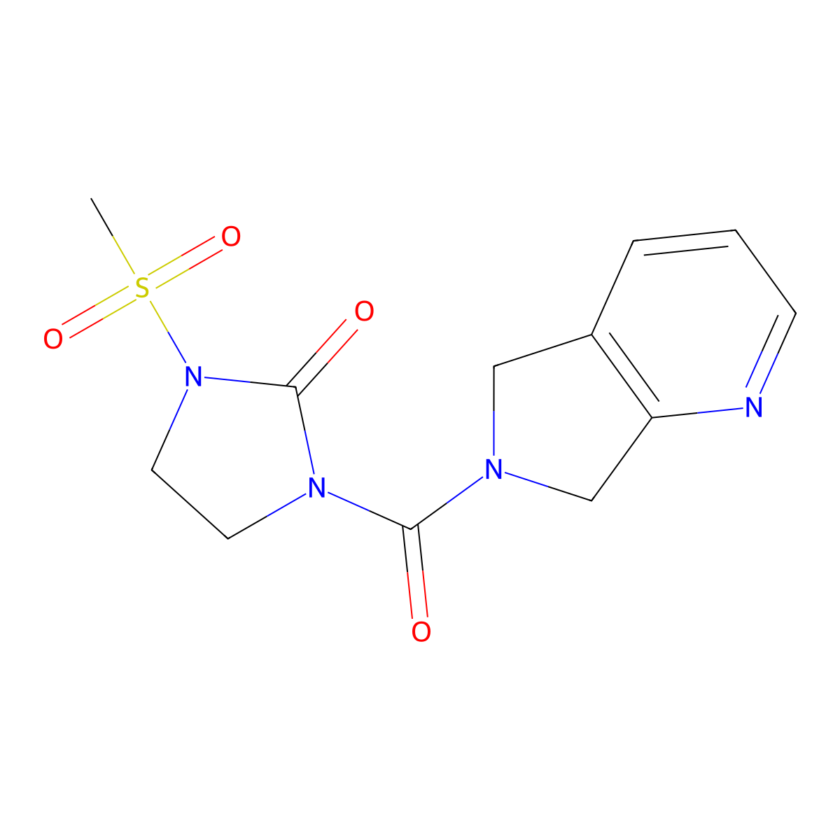 1-(6,7-dihydro-5H-pyrrolo[3,4-b]pyridine-6-carbonyl)-3-(methylsulfonyl)imidazolidin-2-one molecular structure, CAS 2320456-97-9