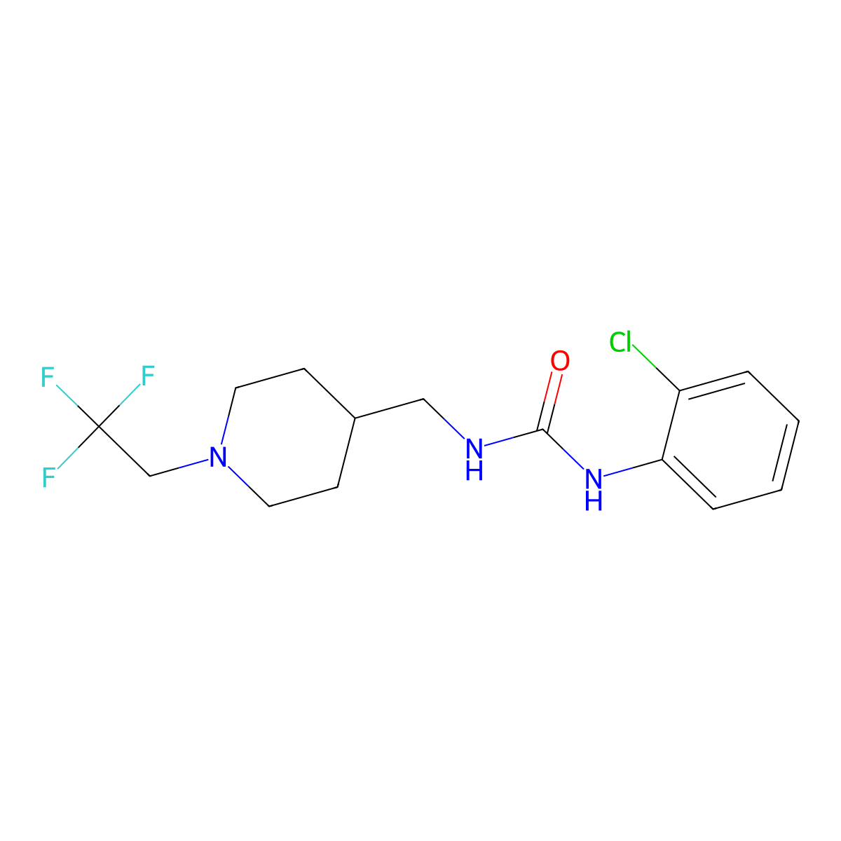1-(2-Chlorophenyl)-3-{[1-(2,2,2-trifluoroethyl)piperidin-4-yl]methyl}urea molecular structure, CAS 2320457-05-2