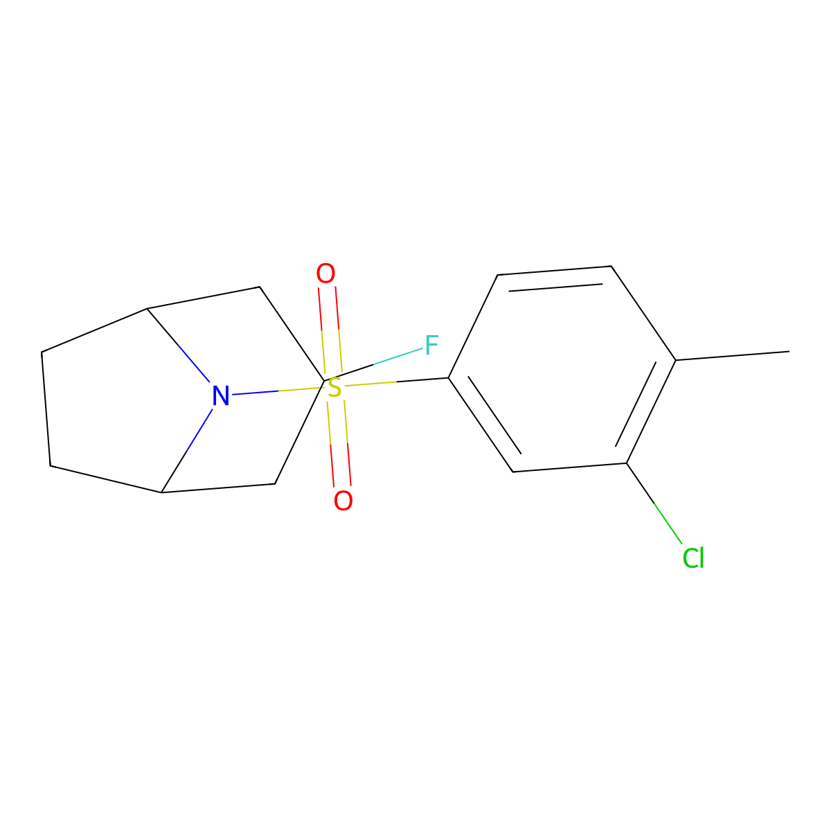 8-(3-Chloro-4-methylbenzenesulfonyl)-3-fluoro-8-azabicyclo[3.2.1]octane molecular structure, CAS 2320457-67-6