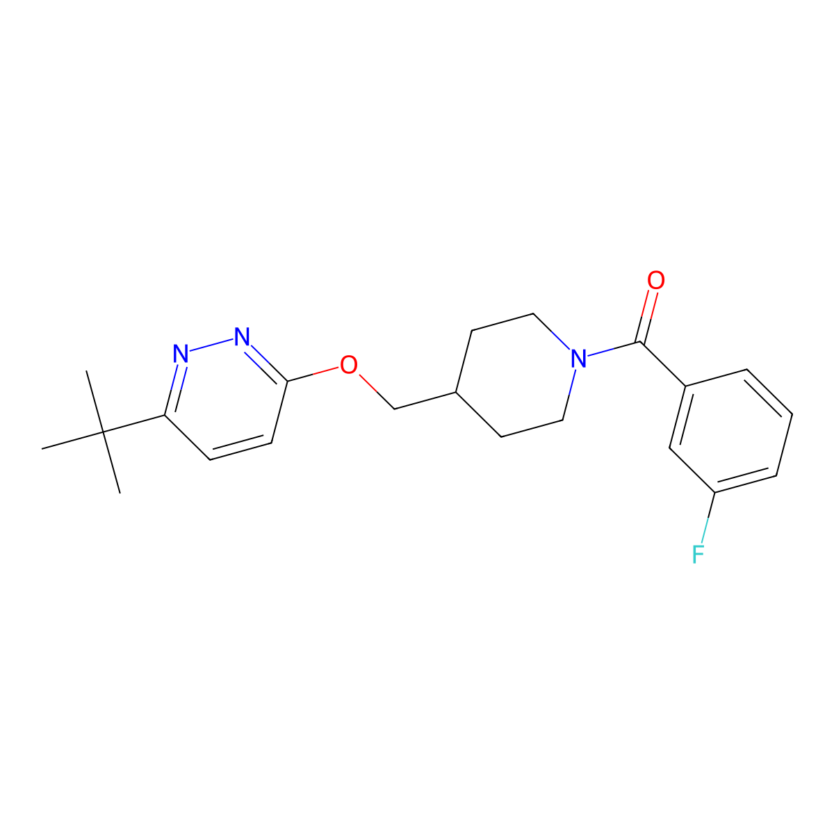 3-Tert-butyl-6-{[1-(3-fluorobenzoyl)piperidin-4-yl]methoxy}pyridazine molecular structure, CAS 2320457-78-9
