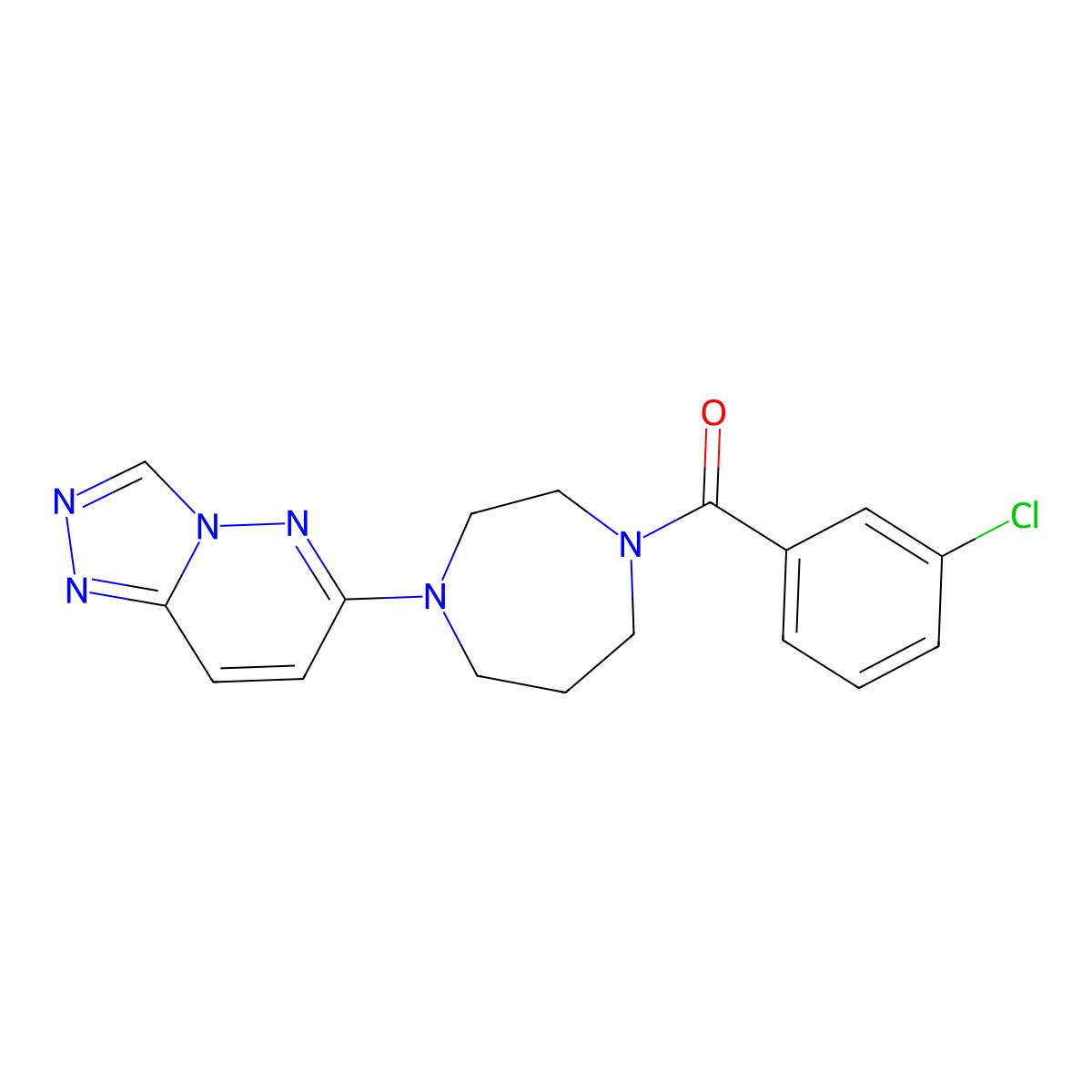 (4-([1,2,4]Triazolo[4,3-b]pyridazin-6-yl)-1,4-diazepan-1-yl)(3-chlorophenyl)methanone molecular structure, CAS 2320458-03-3