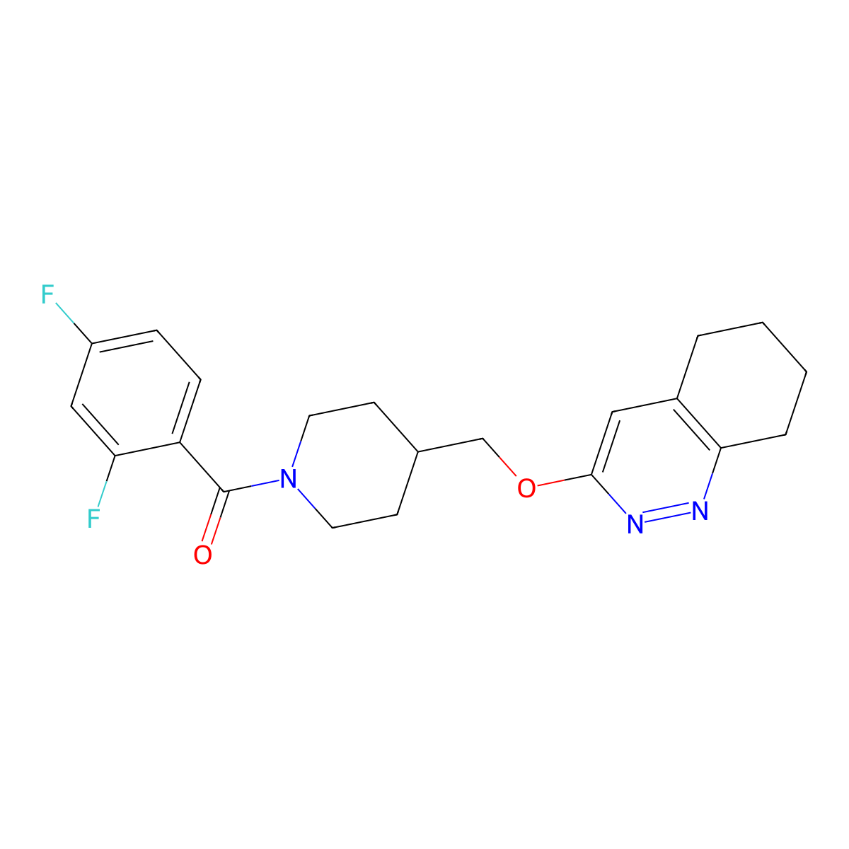 3-{[1-(2,4-Difluorobenzoyl)piperidin-4-yl]methoxy}-5,6,7,8-tetrahydrocinnoline molecular structure, CAS 2320458-26-0