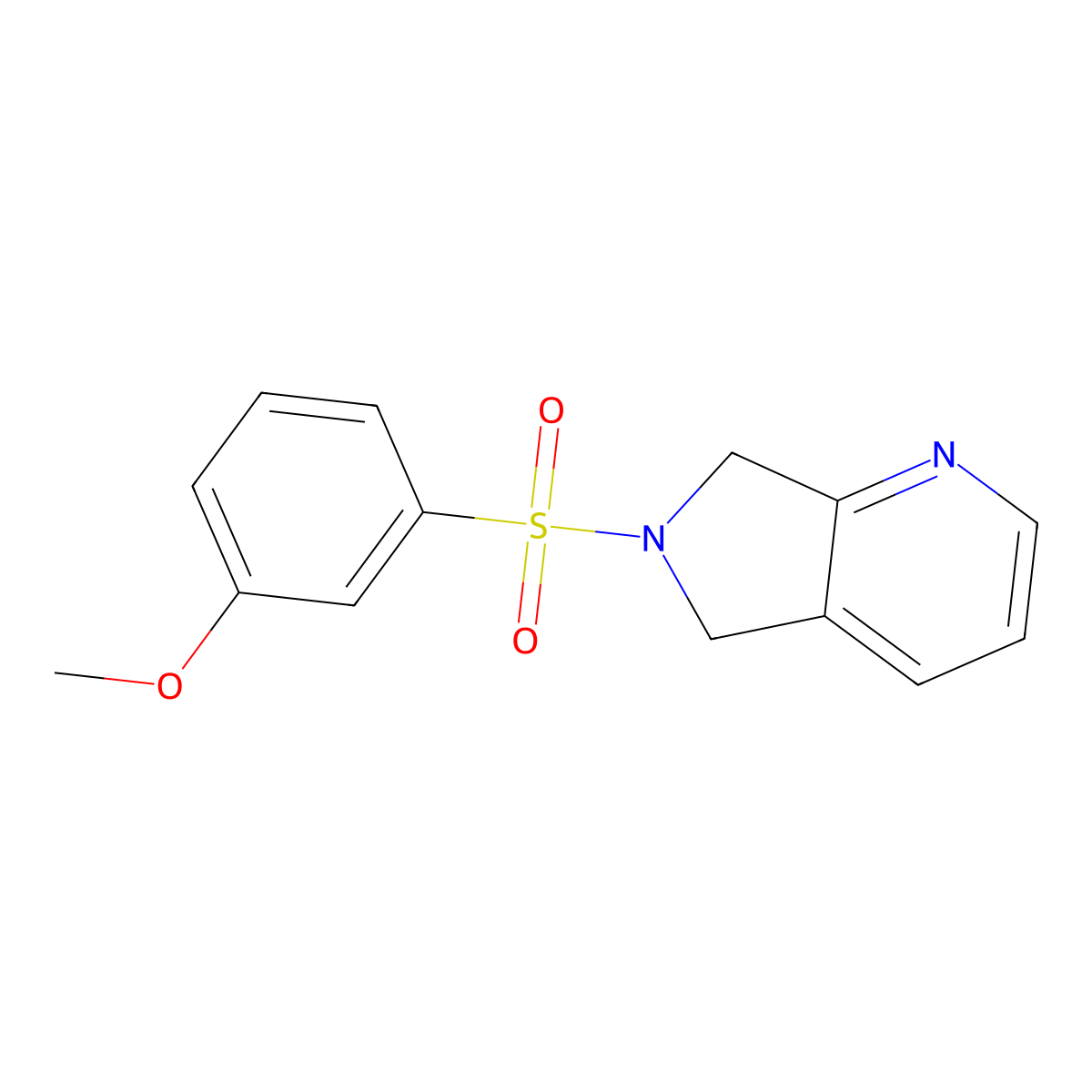 6-(3-methoxybenzenesulfonyl)-5H,6H,7H-pyrrolo[3,4-b]pyridine molecular structure, CAS 2320458-49-7