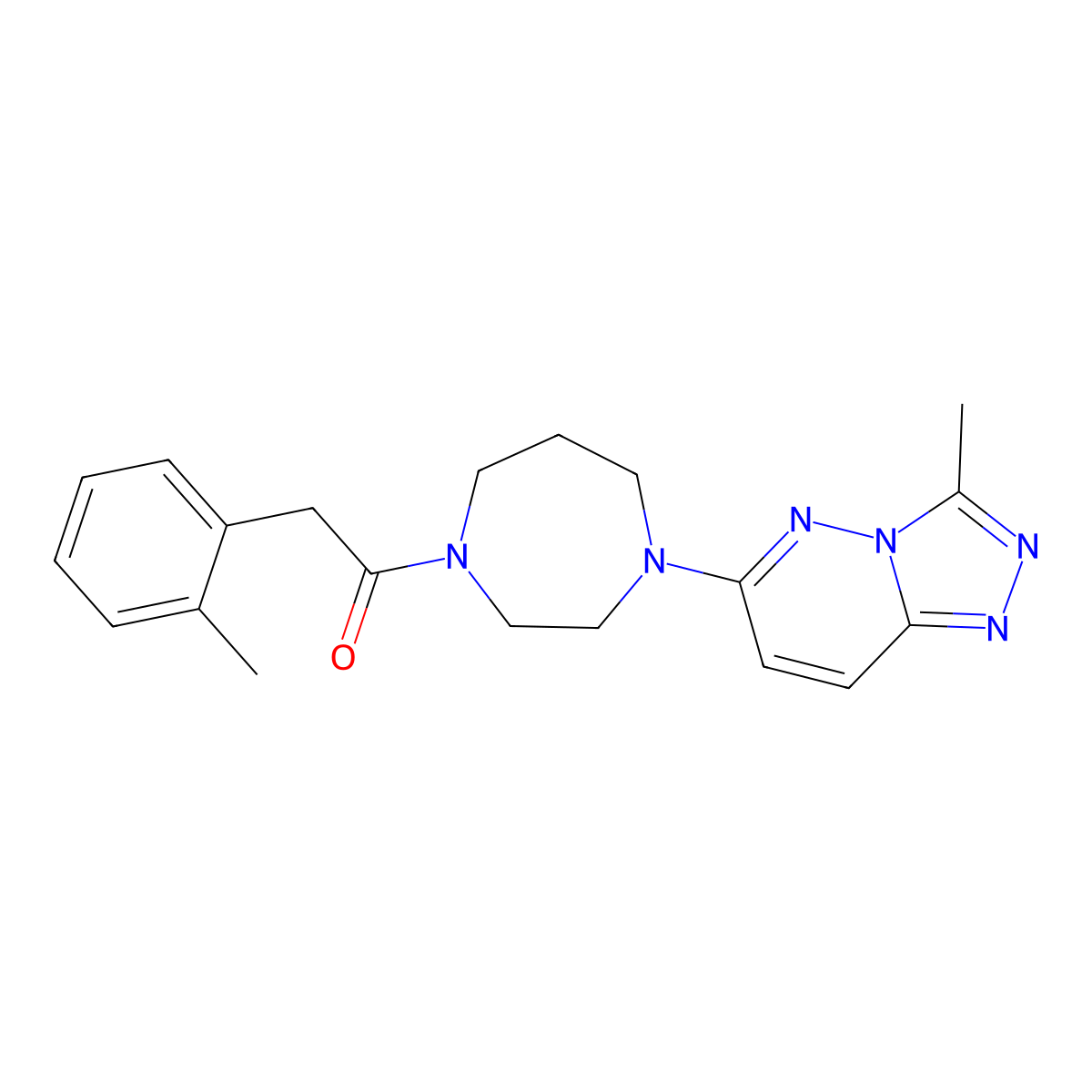 1-(4-{3-Methyl-[1,2,4]triazolo[4,3-b]pyridazin-6-yl}-1,4-diazepan-1-yl)-2-(2-methylphenyl)ethan-1-one molecular structure, CAS 2320458-55-5