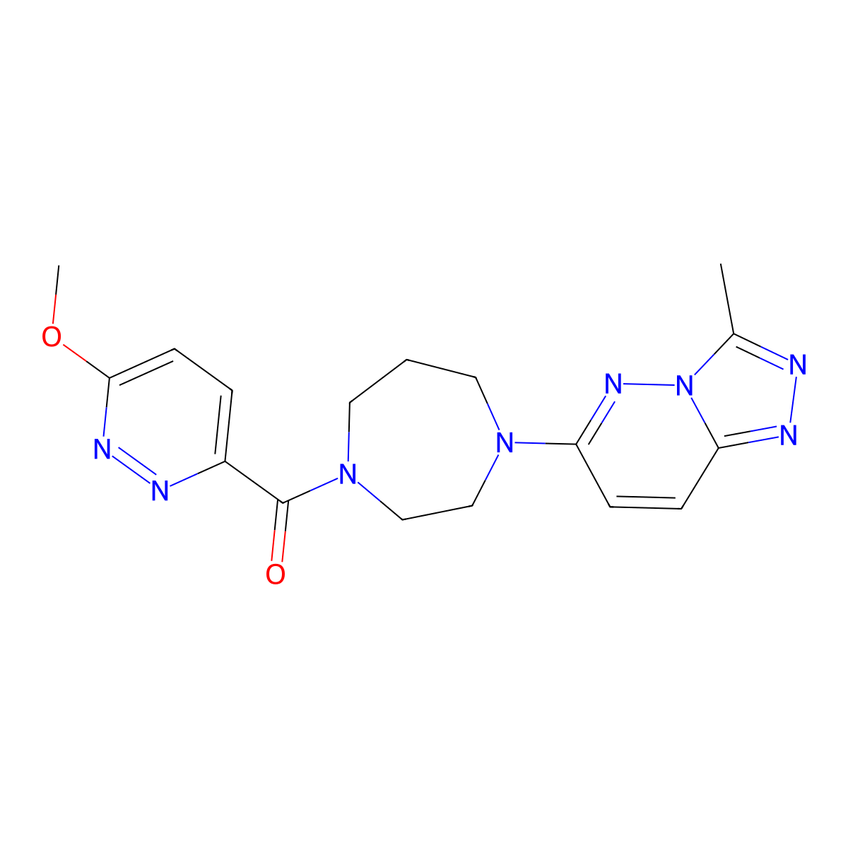 1-(6-Methoxypyridazine-3-carbonyl)-4-{3-methyl-[1,2,4]triazolo[4,3-b]pyridazin-6-yl}-1,4-diazepane molecular structure, CAS 2320458-88-4