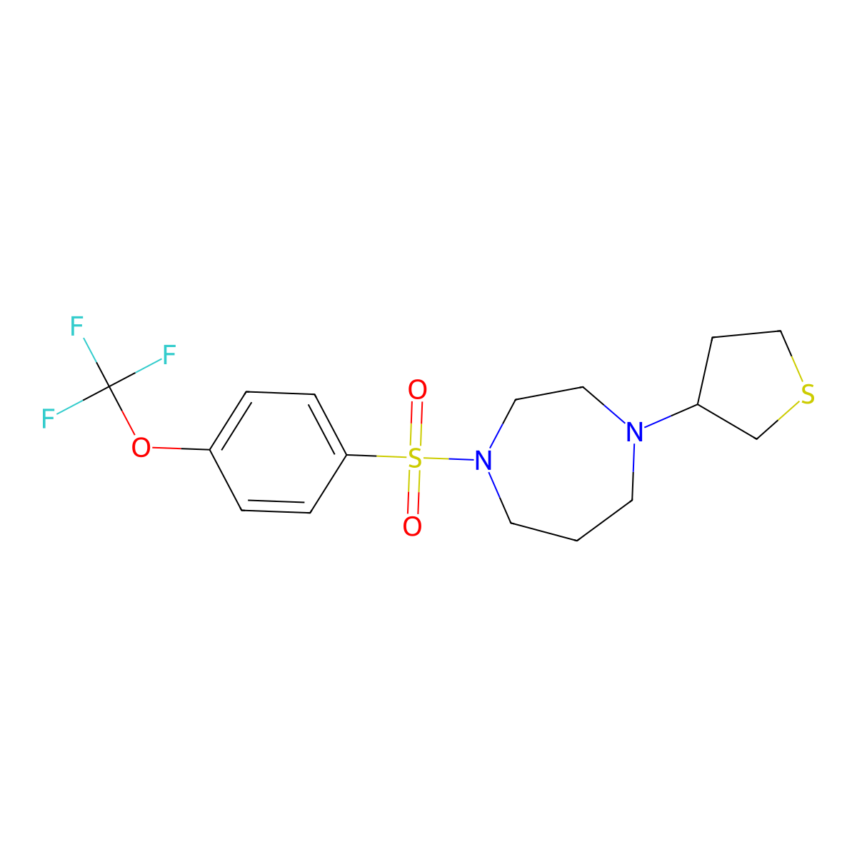 1-(Thiolan-3-yl)-4-[4-(trifluoromethoxy)benzenesulfonyl]-1,4-diazepane molecular structure, CAS 2320458-94-2
