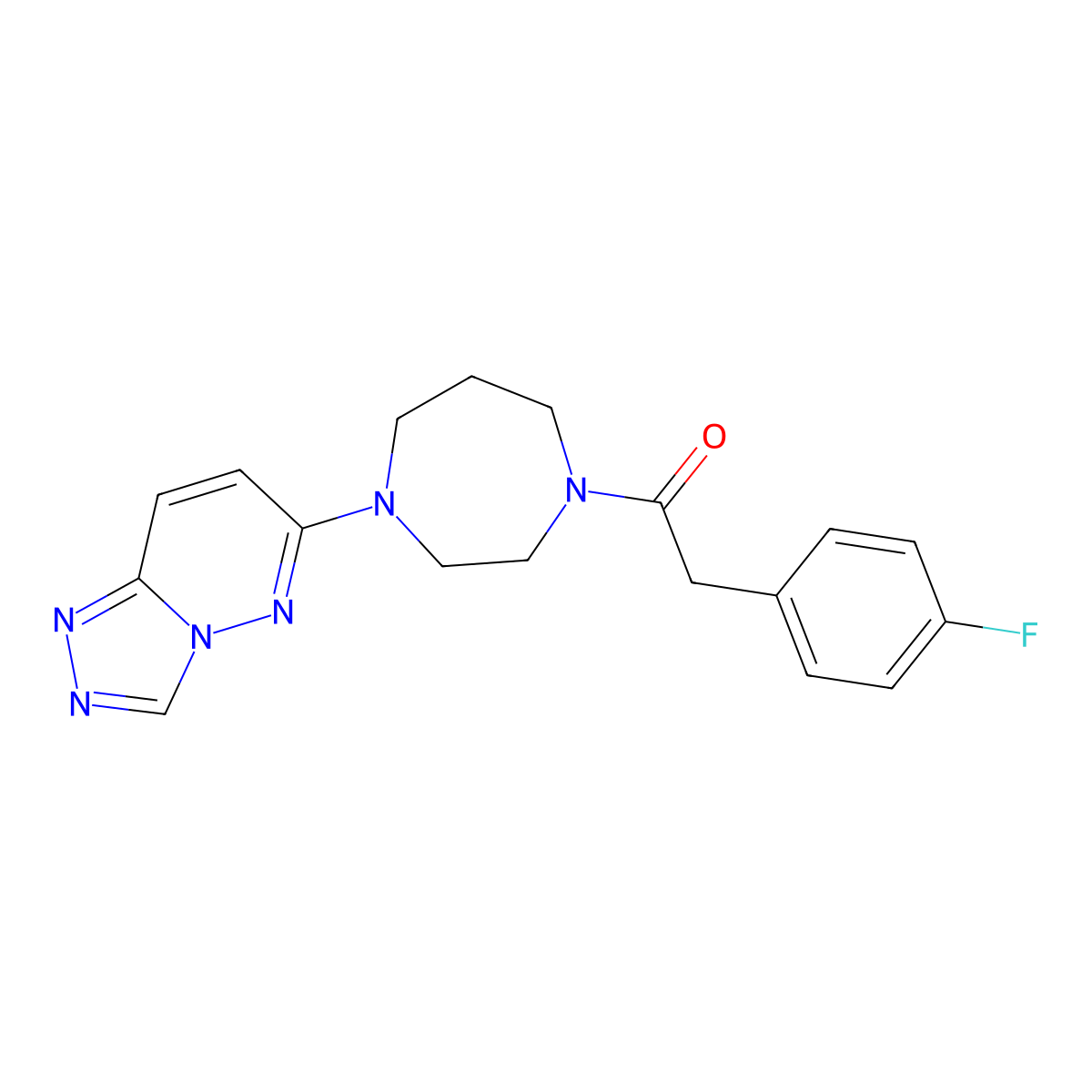 2-(4-Fluorophenyl)-1-(4-{[1,2,4]triazolo[4,3-b]pyridazin-6-yl}-1,4-diazepan-1-yl)ethan-1-one molecular structure, CAS 2320458-98-6
