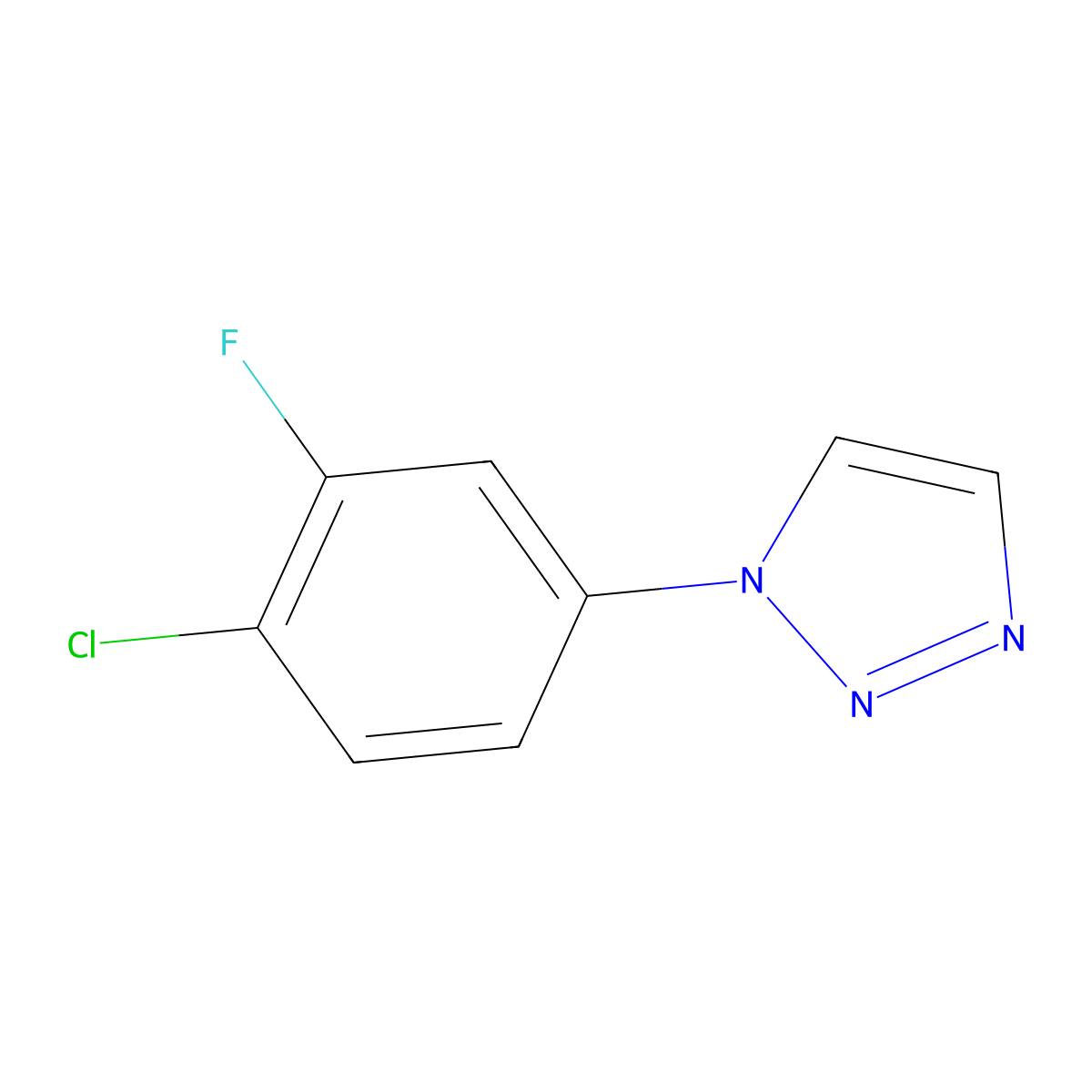 1-(4-chloro-3-fluorophenyl)-1H-1,2,3-triazole molecular structure, CAS 2320459-16-1
