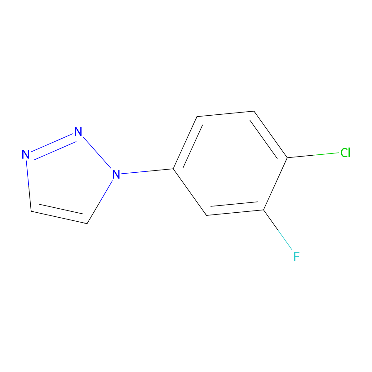 1-(4-chloro-3-fluorophenyl)-1H-1,2,3-triazole molecular structure, CAS 2320459-16-1