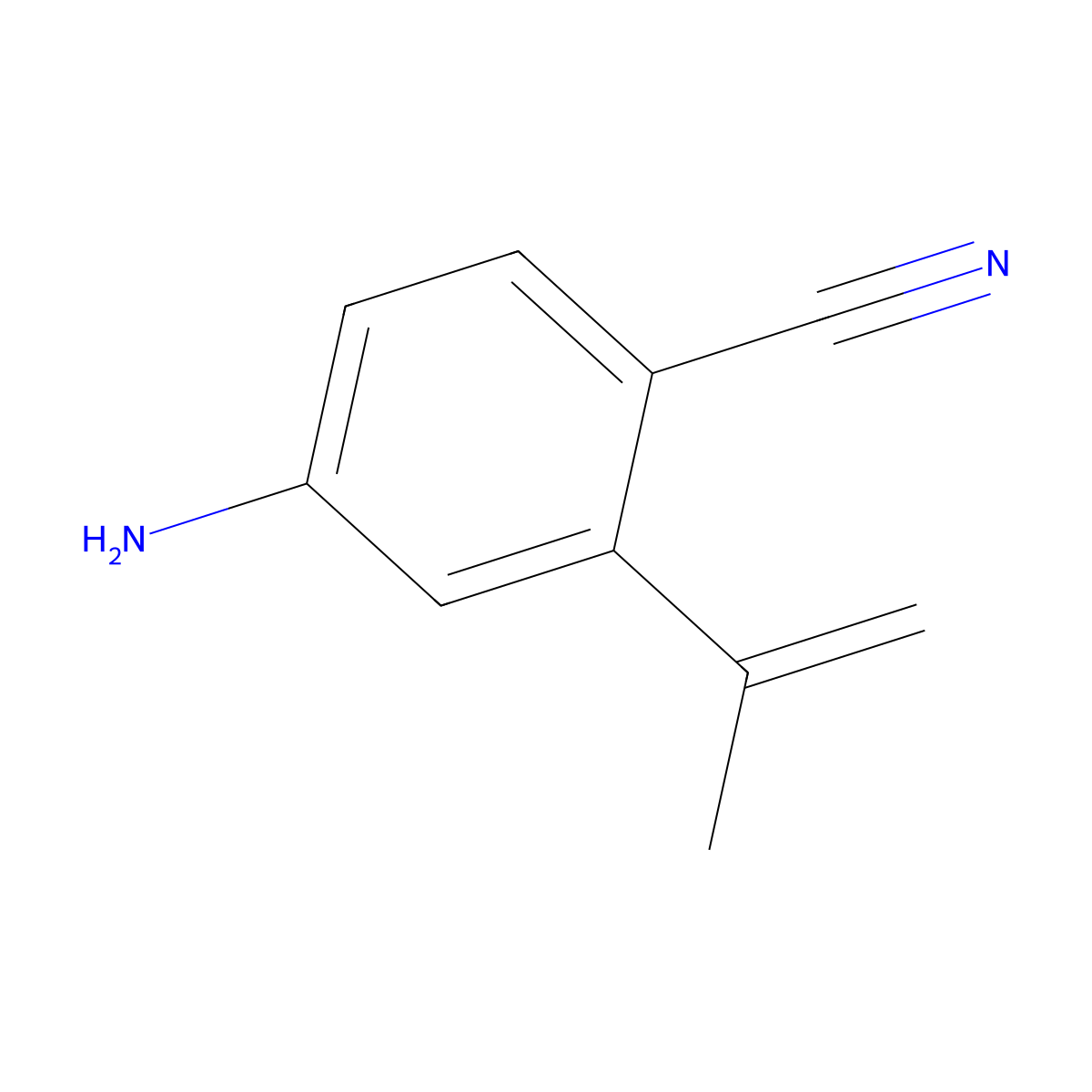 4-Amino-2-(1-methylethenyl)benzonitrile molecular structure, CAS 2320463-03-2