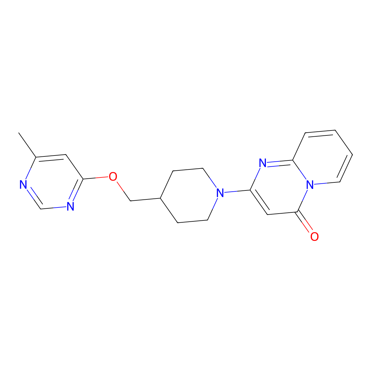 2-(4-{[(6-methylpyrimidin-4-yl)oxy]methyl}piperidin-1-yl)-4H-pyrido[1,2-a]pyrimidin-4-one molecular structure, CAS 2320463-89-4
