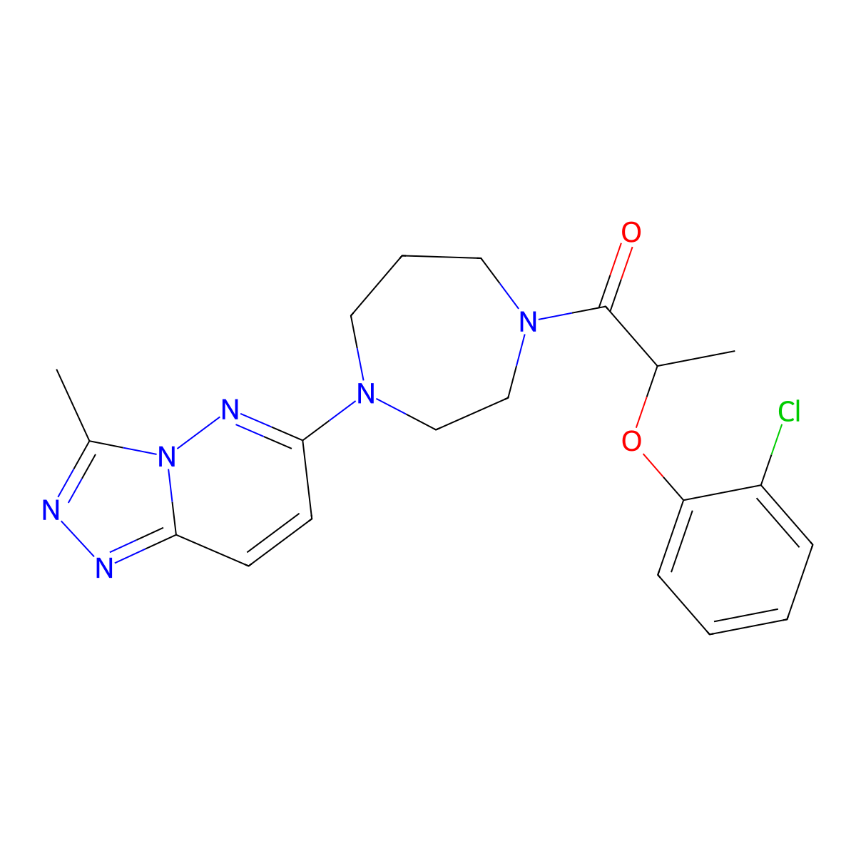 2-(2-Chlorophenoxy)-1-(4-{3-methyl-[1,2,4]triazolo[4,3-b]pyridazin-6-yl}-1,4-diazepan-1-yl)propan-1-one molecular structure, CAS 2320464-45-5