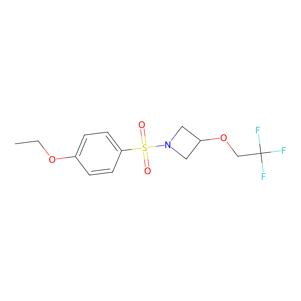1-(4-Ethoxybenzenesulfonyl)-3-(2,2,2-trifluoroethoxy)azetidine molecular structure, CAS 2320464-49-9