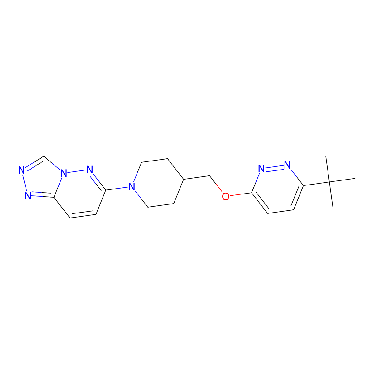 3-Tert-butyl-6-[(1-{[1,2,4]triazolo[4,3-b]pyridazin-6-yl}piperidin-4-yl)methoxy]pyridazine molecular structure, CAS 2320464-61-5